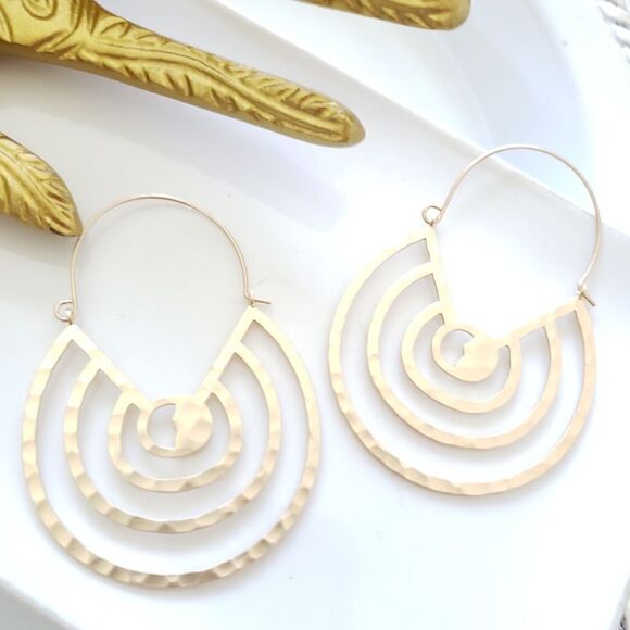New! Zara Circles Hoop Earrings - Picture 10 of 12